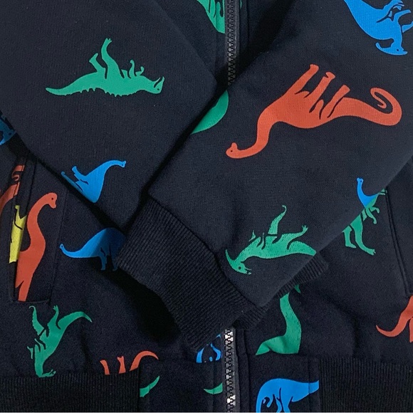 Kids’ Fleece-Lined Dinosaur Zip-Up Hoodie - Size 130 (7-8 Years) - Picture 4 of 4